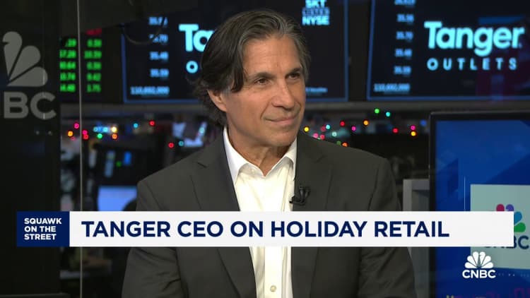 Consumers are 'showing up and spending' following a strong November, says Tanger Outlets CEO