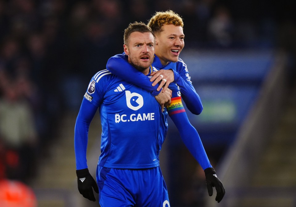 Vardy celebrates his opener