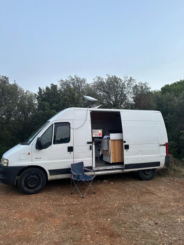 Harry has a Starlink on his van he uses for internet purposes