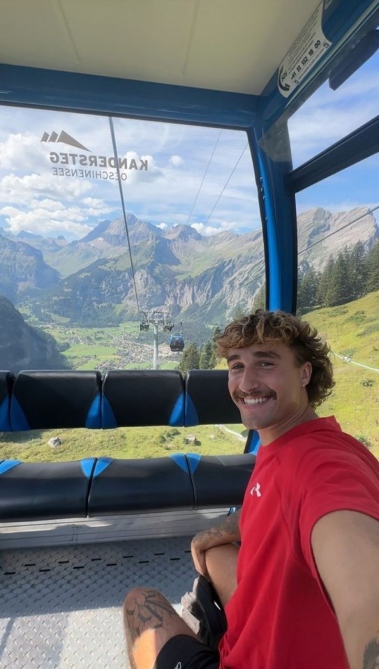 He even had time to enjoy a trip in a ski lift