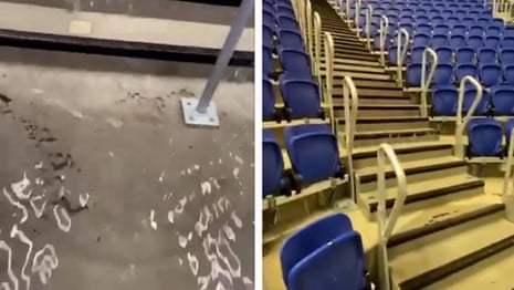 Footage appears to show flooding at Everton's new stadium – video