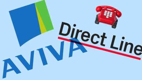 Montage of the logos of Aviva and Direct Line