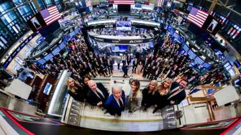 Donald Trump on the floor of the New York Stock Exchange this week