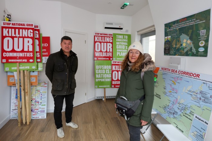 Gordon Young and Fiona Gilmore at their campaign office in Saxmundham, Suffolk