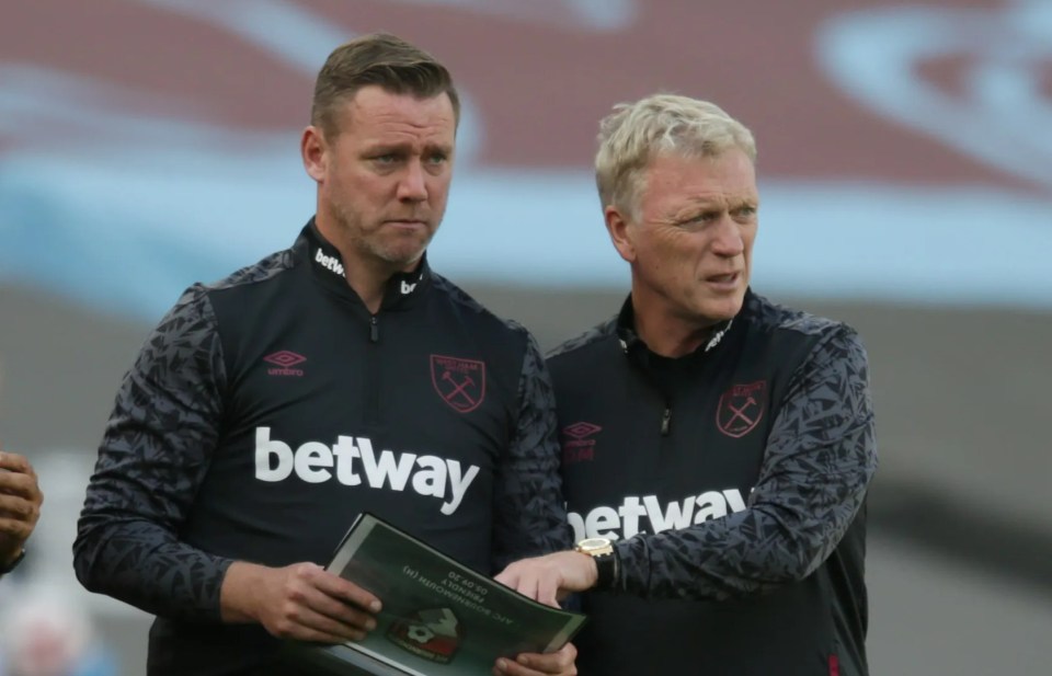 West Ham United coaching staff at a pre-season friendly.