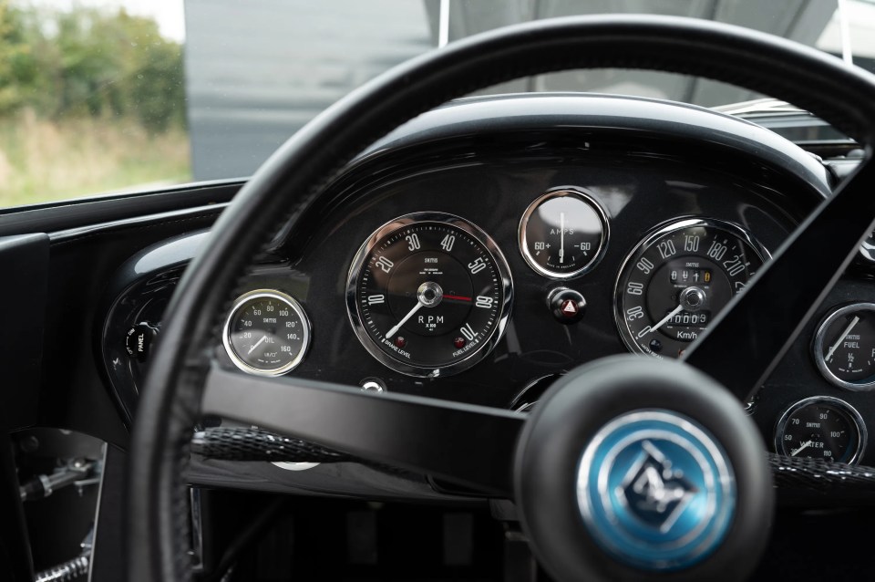 Aston Martin DB4 GT Continuation's instrument panel.