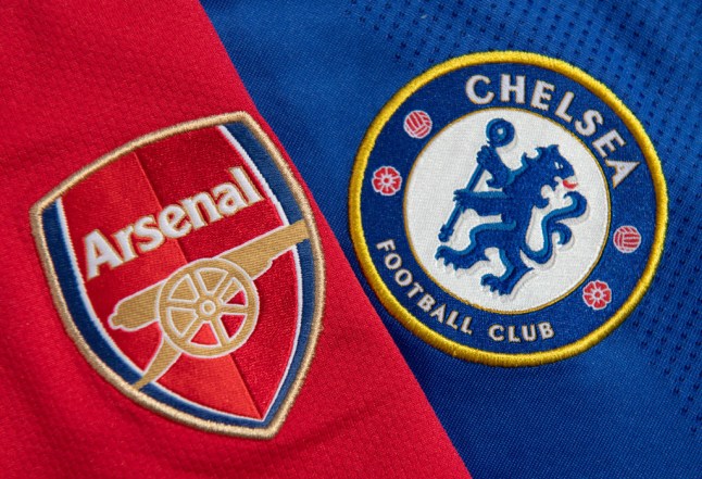 The Arsenal and Chelsea Club Badges