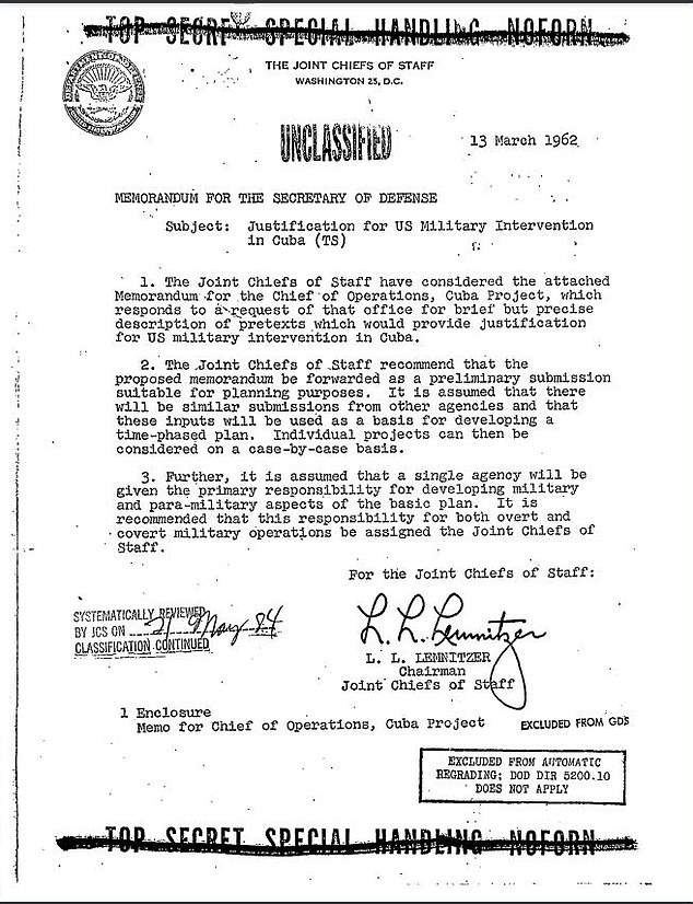 Code named Operation Northwoods, this top-secret US military plot proposed killing innocent people and enacting terrorism on American cities, then blaming Cuba for these crimes