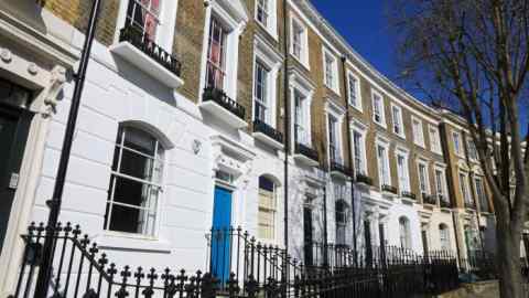 A terrace of Georgian houses in  Islington