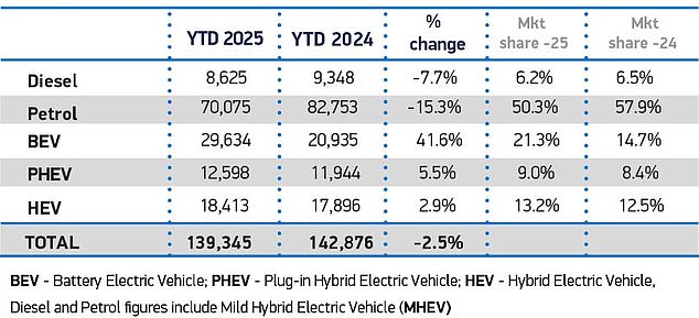 Battery electric vehicles accounted for more than one in five (21.3%) new car sales last month. While this is near record levels for EV market share, it is will short of binding targets set out by Government