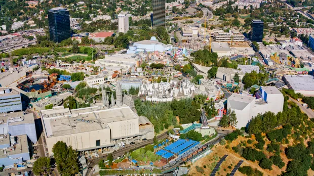 Aerial view of Universal Studios Hollywood.