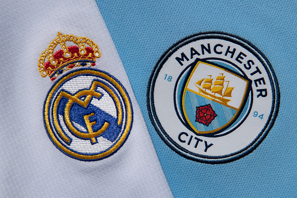 The Real Madrid and Manchester City Club Badges