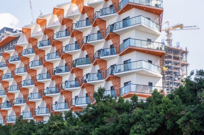 An apartment building in the Jumeirah Village Circle district of Dubai