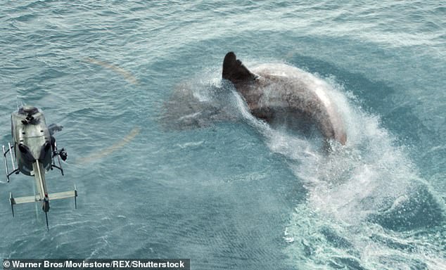 The legendary creature has been depicted in the 2018 film 'The Meg' (pictured) starring Jason Statham and Rainn Wilson