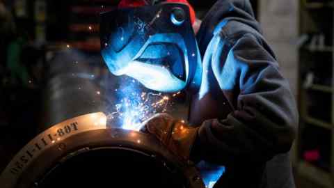 Worker in a steel plant