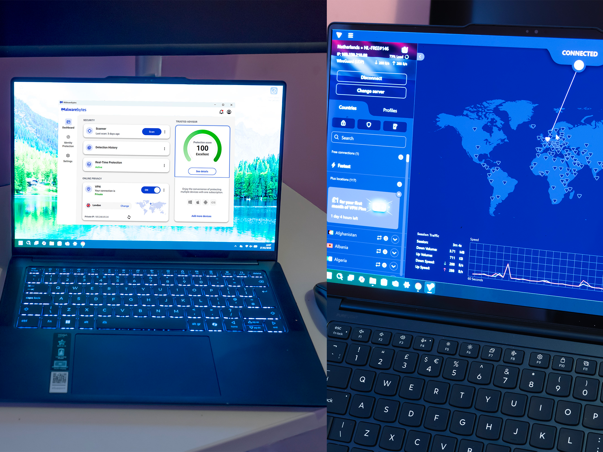 A selection of the best VPNs for Windows in action