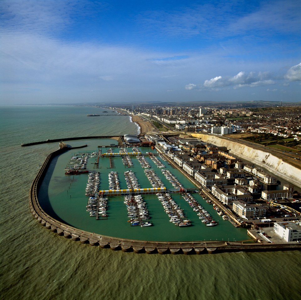 Aerial view of Brighton Marina.