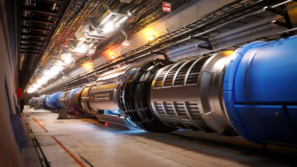 Artistic representation of the tunnel for the FCC-hh (proton-proton collider)