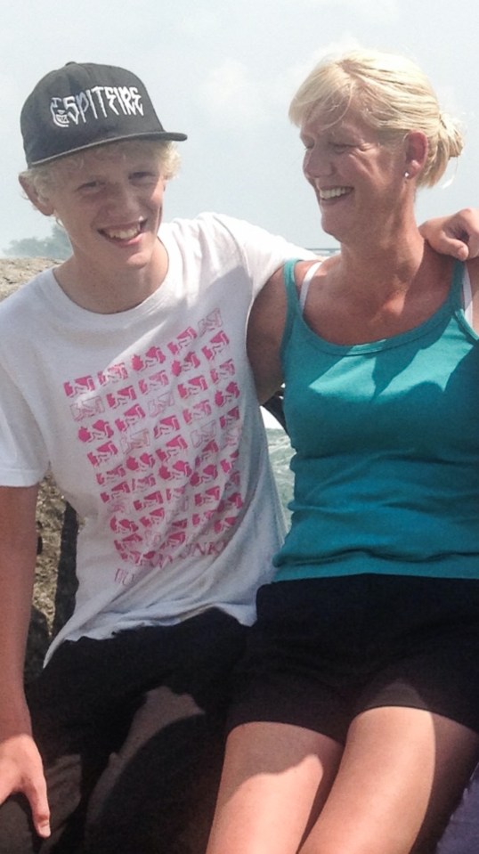 Photo of a mother and son.