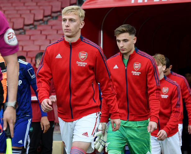 Mika Biereth with Arsenal's academy side in 2022