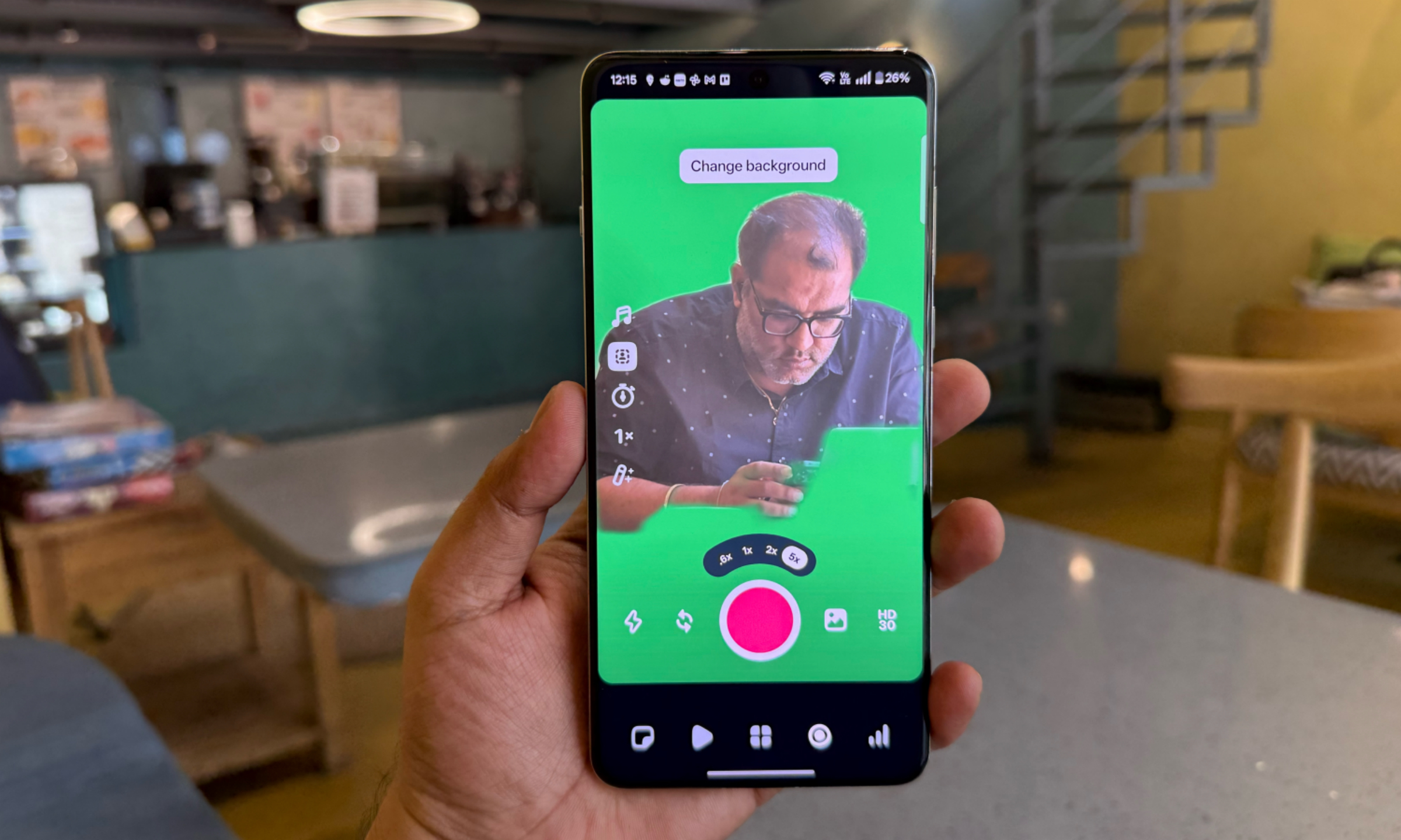 Green screen mode in Edits app by Instagram.