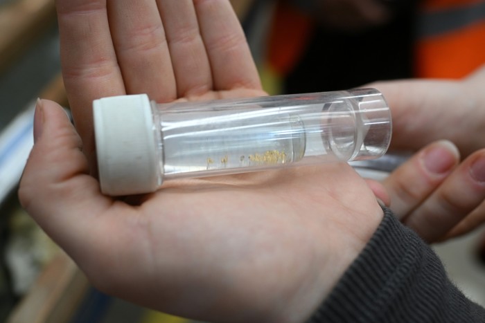 Gold samples are seen pictured at the group’s offices in Omagh