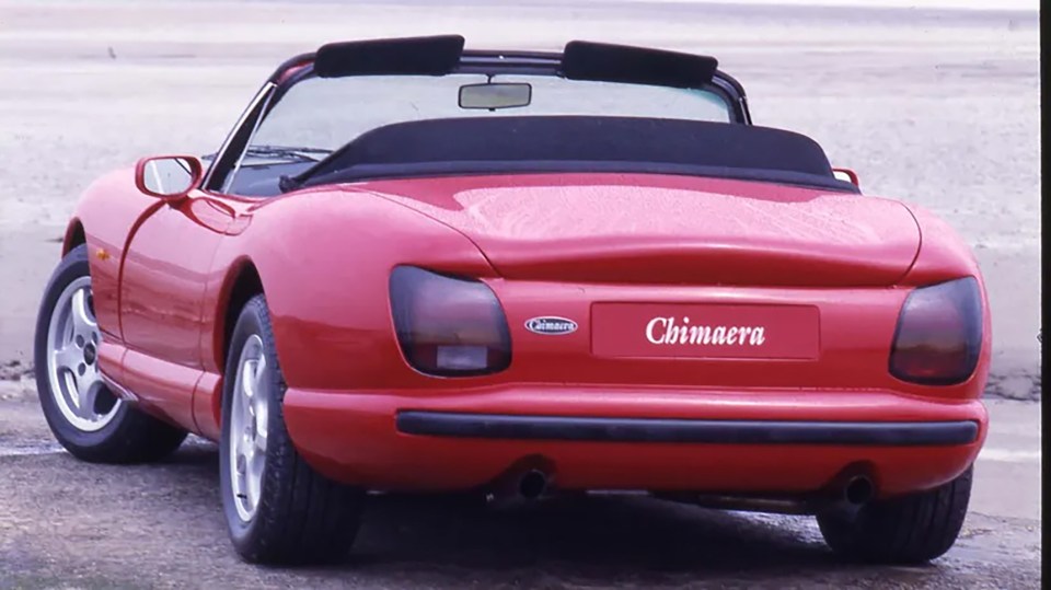 Rear view of a red TVR Chimaera.
