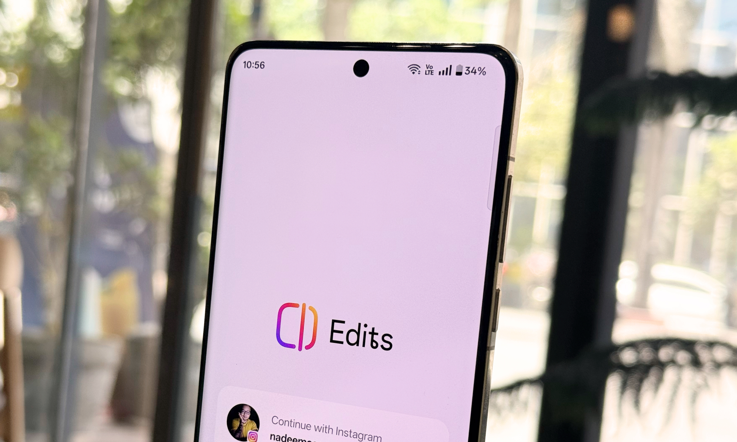 Home page of Edits app by Instagram.