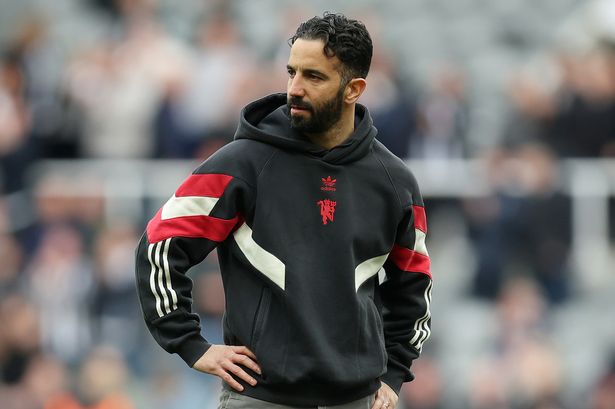 NEWCASTLE UPON TYNE, ENGLAND - APRIL 13: Ruben Amorim, Manager of Manchester United, looks dejected after defeat in the Premier League match between Newcastle United FC and Manchester United FC at St James' Park on April 13, 2025 in Newcastle upon Tyne, England. (Photo by George Wood/Getty Images)