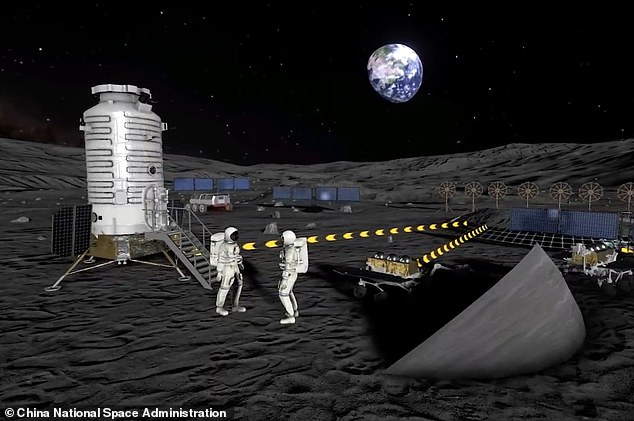 China confirmed its plans to build a nuclear plant on the moon to power the International Lunar Research Station (ILRS) it's 'dreaming up' with Russia (Artist's rendition of ILRS)
